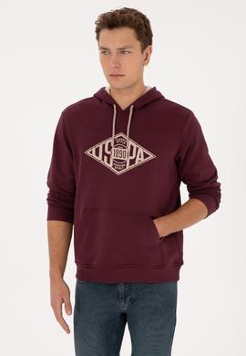 Erkek Regular Fit Kapüşonlu Bordo Sweatshirt - 50308129018