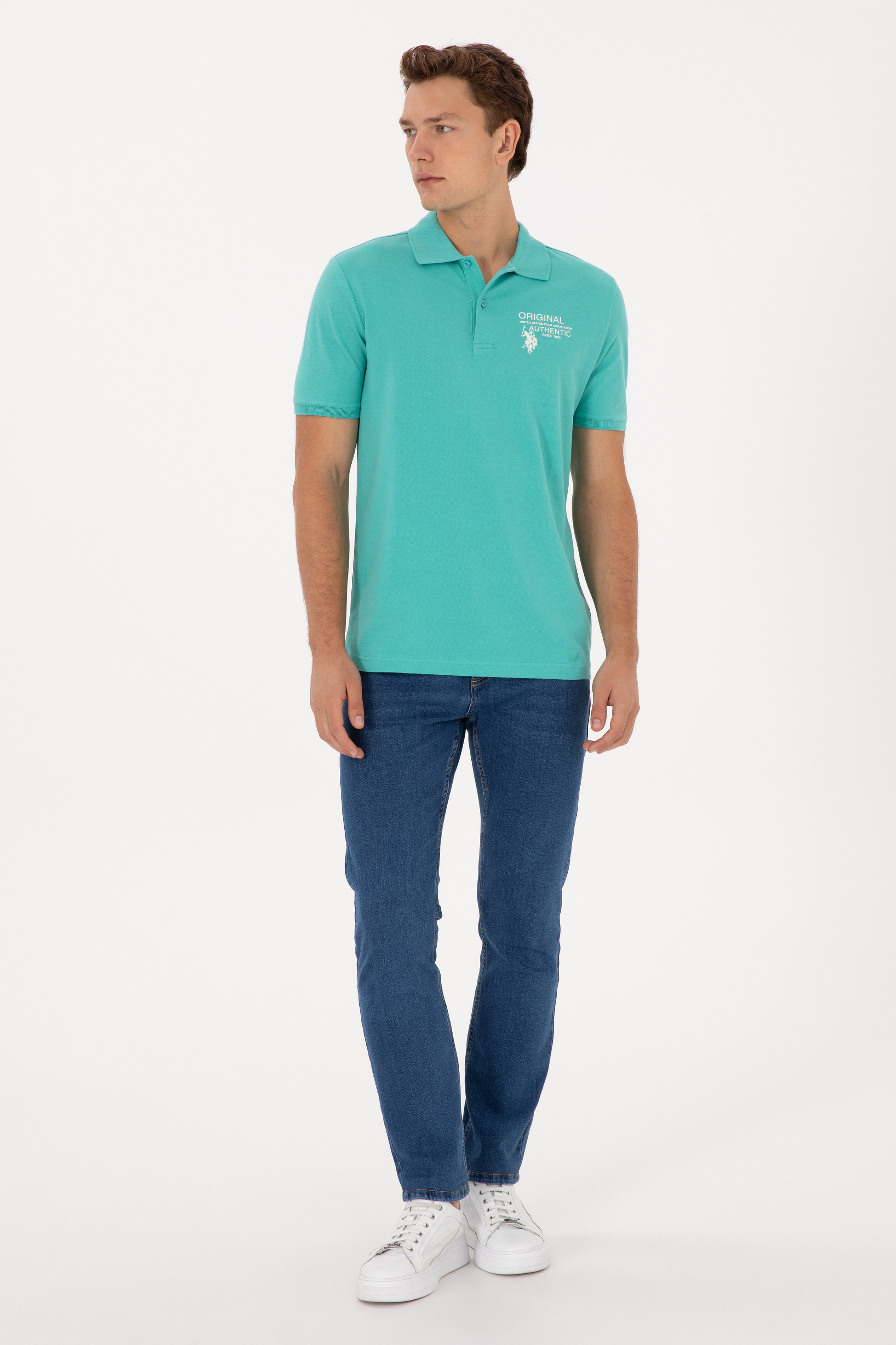 Erkek Mint Regular Fit Polo Yaka Tişört
