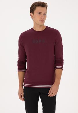Erkek Regular Fit Bisiklet Yaka Bordo Sweatshirt - 50316372003