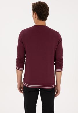 Erkek Regular Fit Bisiklet Yaka Bordo Sweatshirt - 50316372003