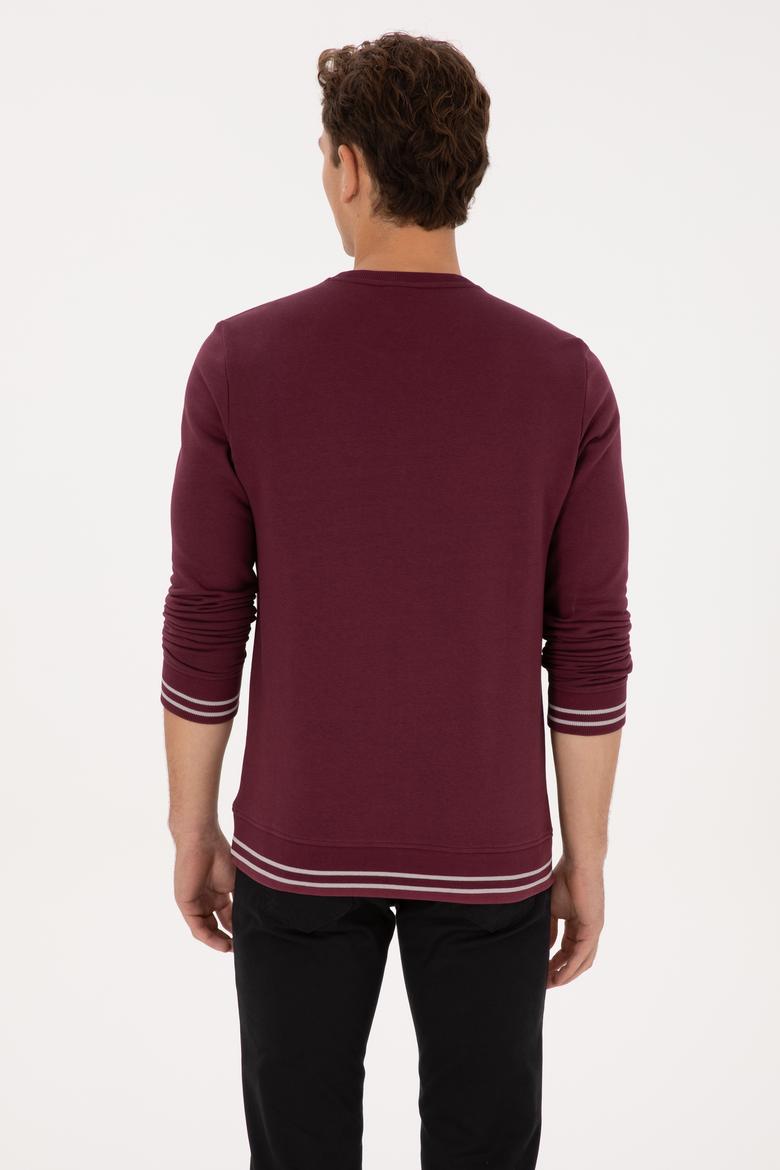 Erkek Regular Fit Bisiklet Yaka Bordo Sweatshirt - 50316372003