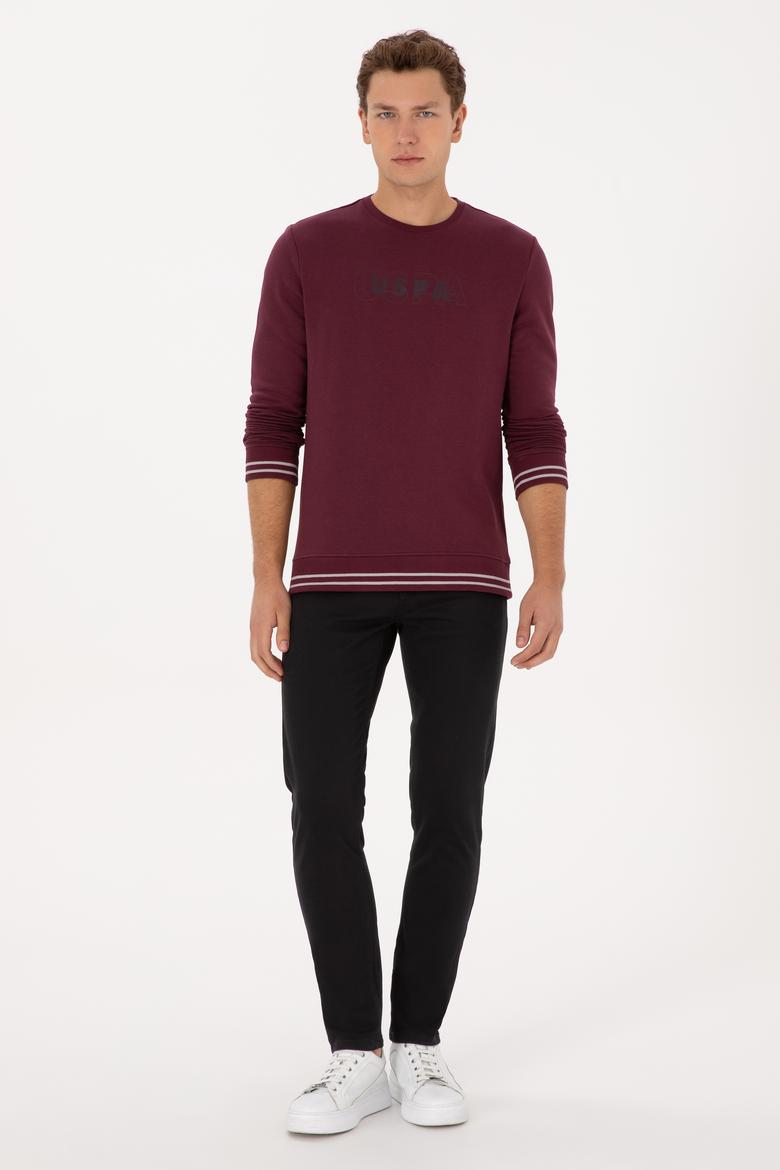 Erkek Regular Fit Bisiklet Yaka Bordo Sweatshirt - 50316372003
