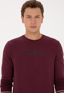 Erkek Regular Fit Bisiklet Yaka Bordo Sweatshirt - 50316372003
