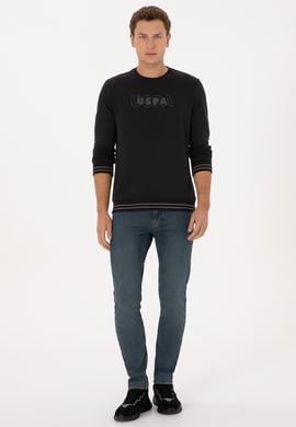 Erkek Regular Fit Bisiklet Yaka Siyah Sweatshirt - 50316372026