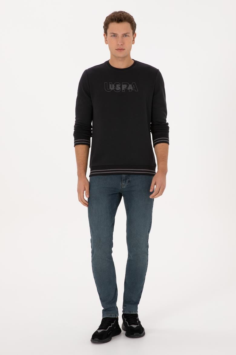 Erkek Regular Fit Bisiklet Yaka Siyah Sweatshirt - 50316372026