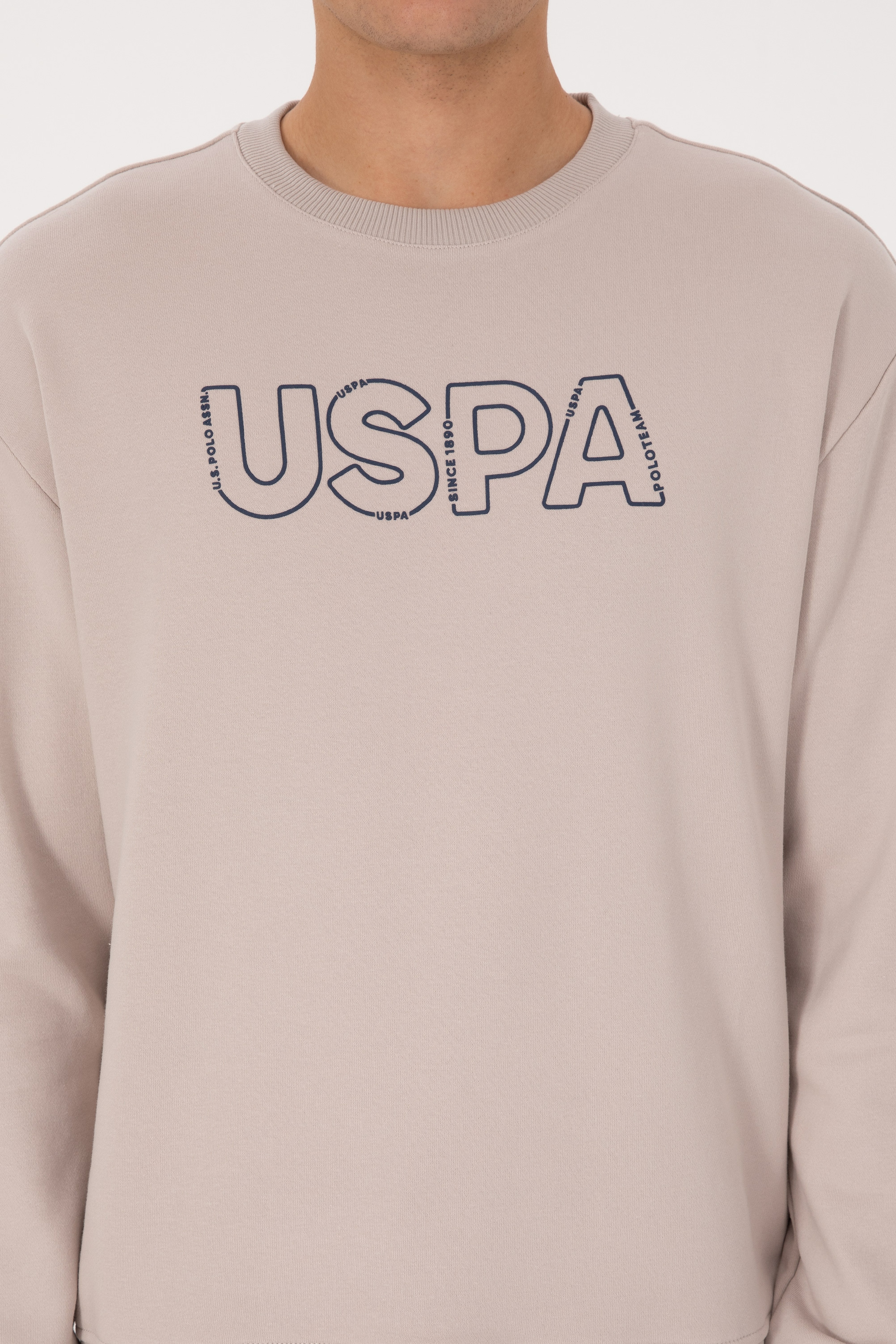 Erkek Comfort Fit Bisiklet Yaka Taş Sweatshirt - Image 6