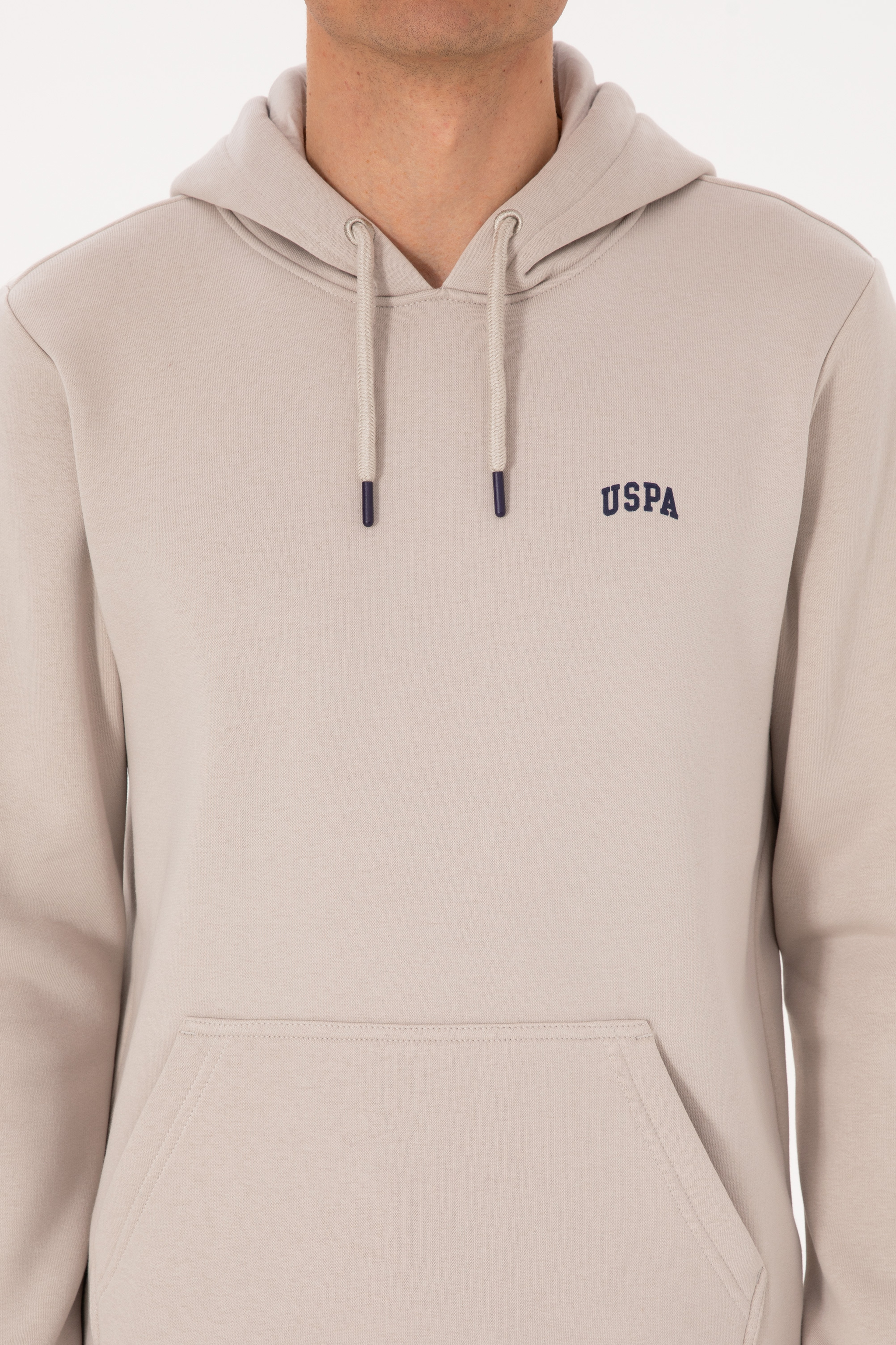 Erkek Regular Fit Kapüşonlu Şardonlu Taş Basic Sweatshirt - Image 6