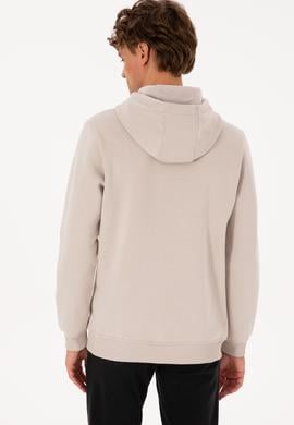 Erkek Regular Fit Kapüşonlu Şardonlu Taş Basic Sweatshirt - 50315582137