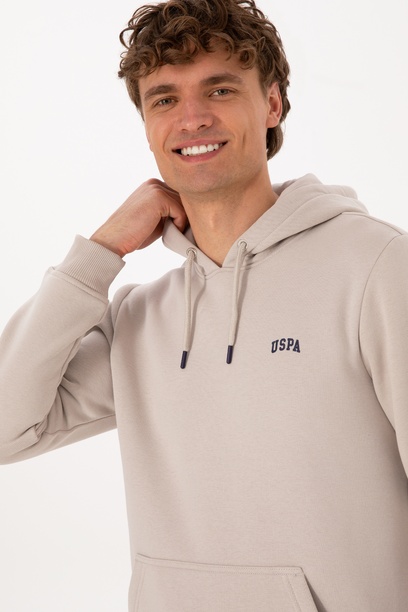 Erkek Regular Fit Kapüşonlu Şardonlu Taş Basic Sweatshirt