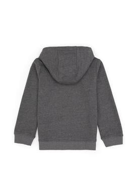 Erkek Çocuk Antrasit Melanj Fermuarlı Kapüşonlu Sweatshirt - 50316706112