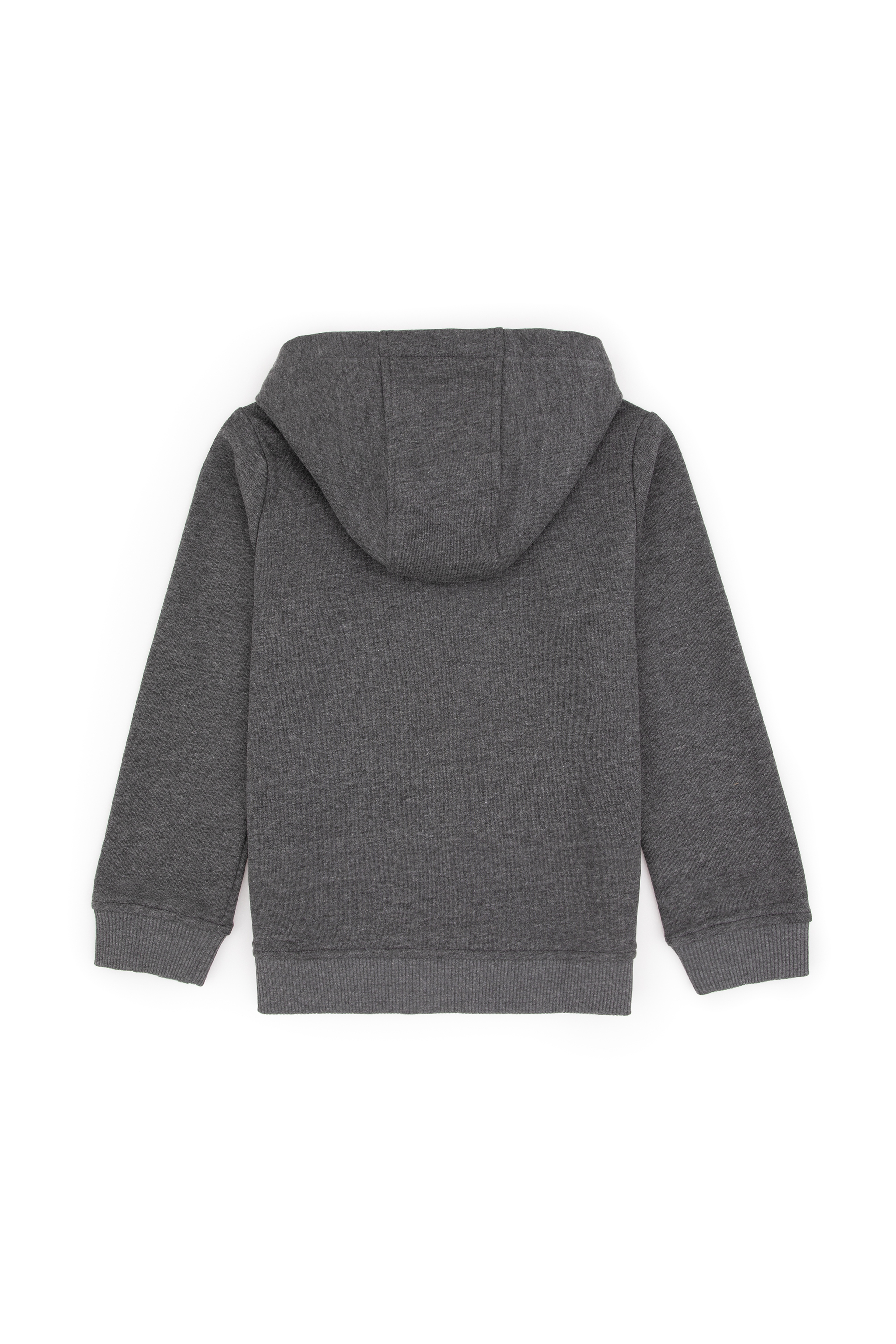 Erkek Çocuk Antrasit Melanj Fermuarlı Kapüşonlu Sweatshirt - Image 2