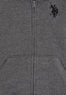 Erkek Çocuk Antrasit Melanj Fermuarlı Kapüşonlu Sweatshirt - 50316706112