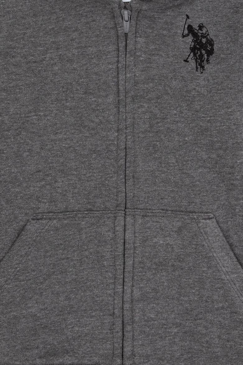 Erkek Çocuk Antrasit Melanj Fermuarlı Kapüşonlu Sweatshirt - 50316706112