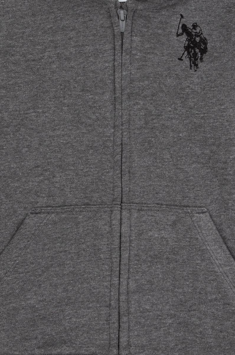 Erkek Çocuk Antrasit Melanj Fermuarlı Kapüşonlu Sweatshirt