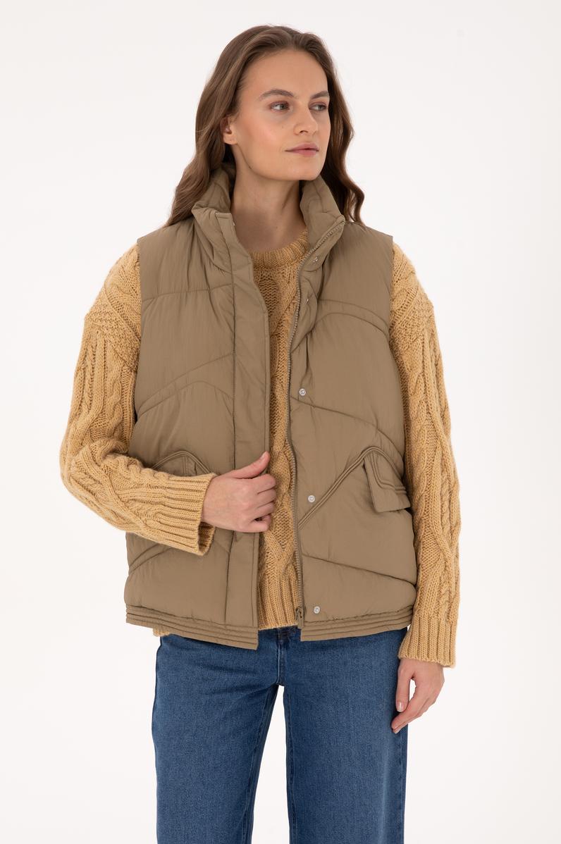 Kadın Açık Haki Yelek