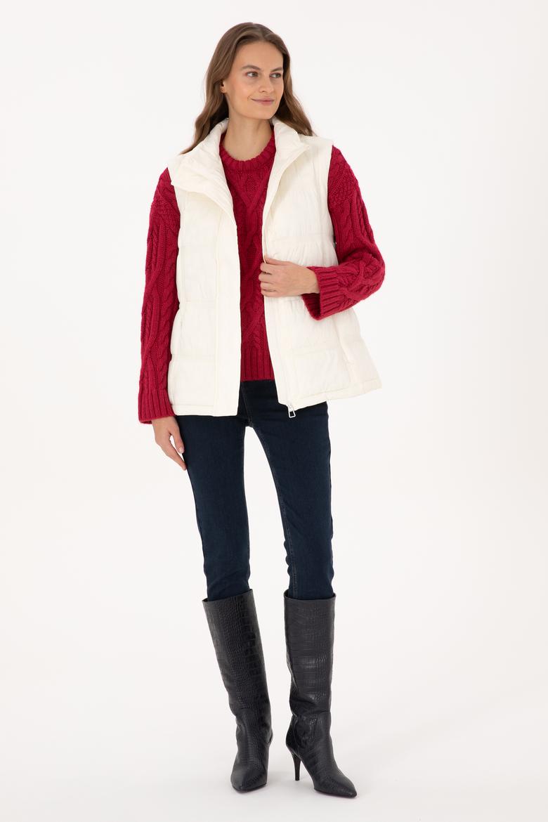 Kadın Krem Yelek - 50308632043