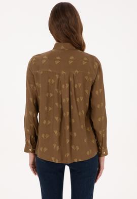 Kadın Haki Uzun Kollu Gömlek - 50308637020