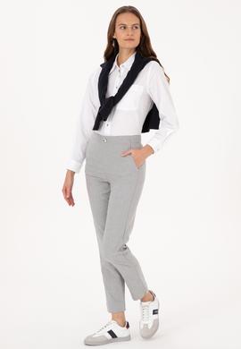 Kadın Açık Gri Kanvas Pantolon - 50309281004