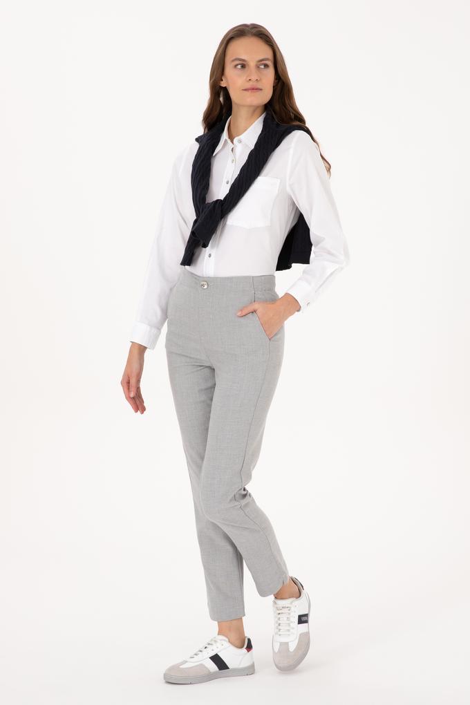 Kadın Açık Gri Kanvas Pantolon