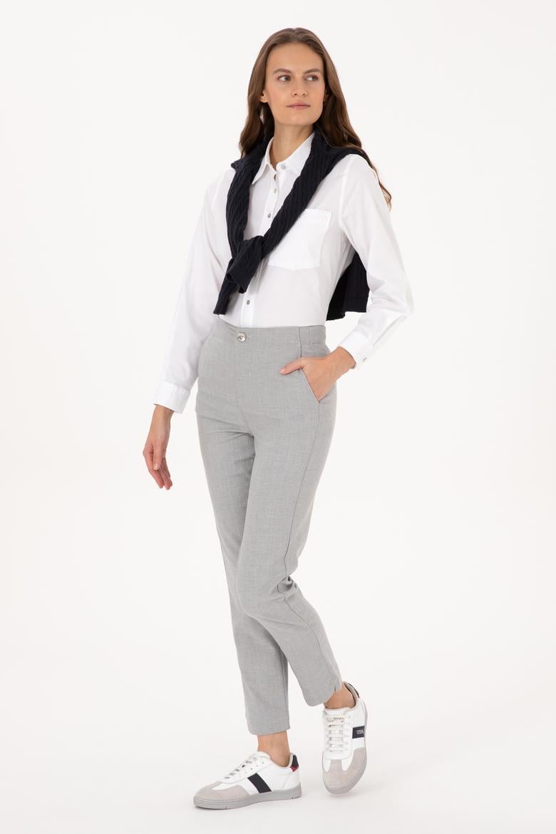 Kadın Açık Gri Kanvas Pantolon