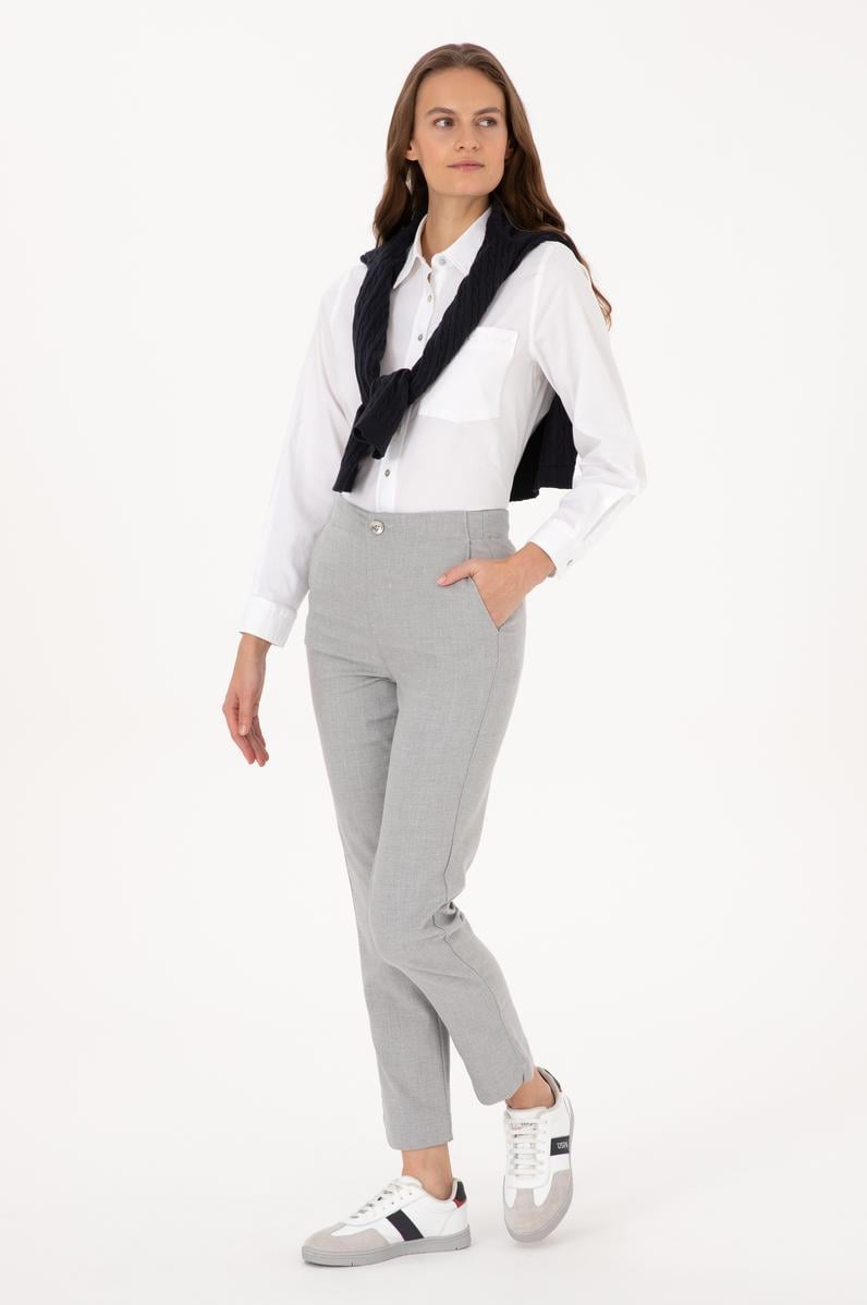 Kadın Açık Gri Kanvas Pantolon