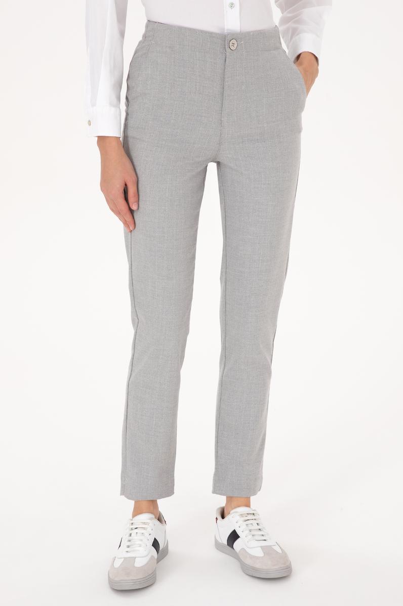 Kadın Açık Gri Kanvas Pantolon