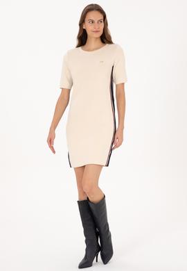 Kadın Krem Triko Elbise - 50309598001