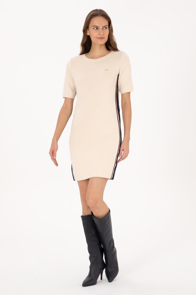 Kadın Krem Triko Elbise - 50309598001