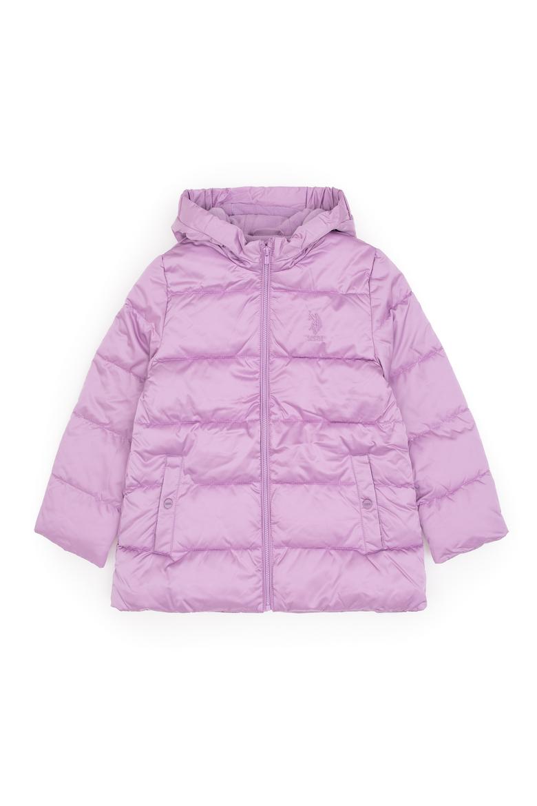 Kız Çocuk Lila Kapüşonlu Kaban - 50313073002