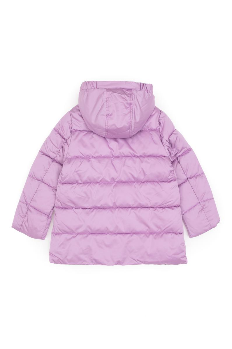 Kız Çocuk Lila Kapüşonlu Kaban