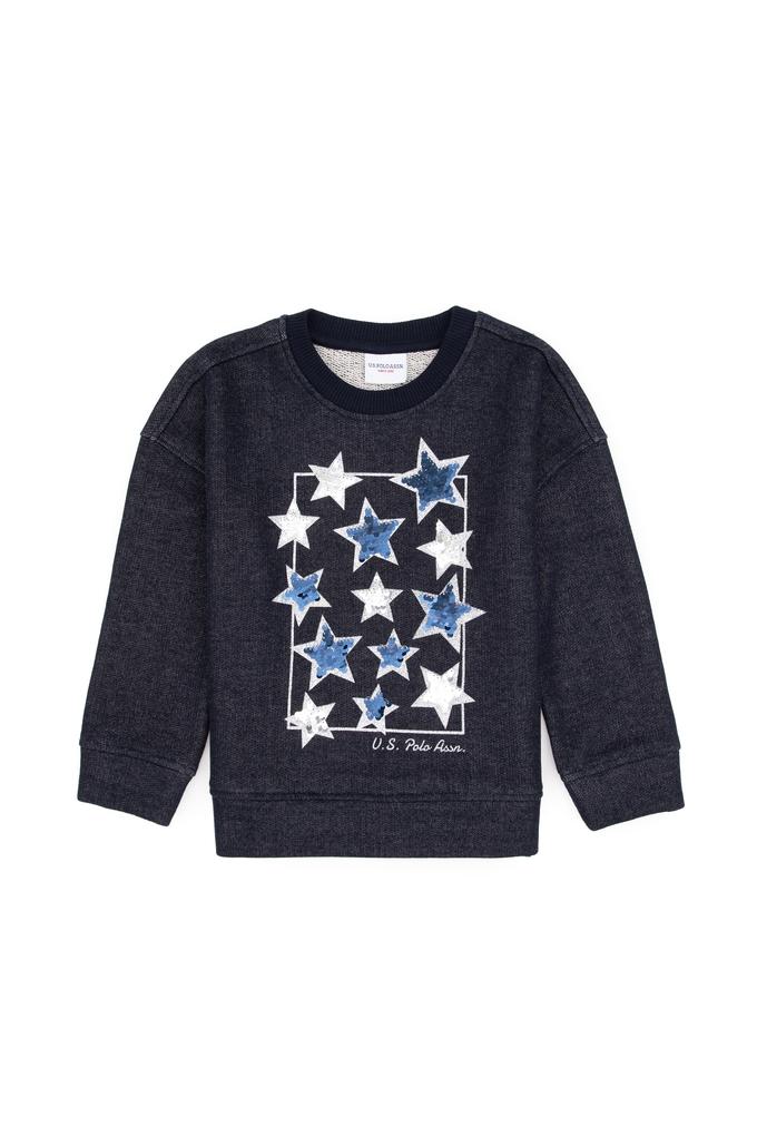 Kız Çocuk Lacivert Bisiklet Yaka Sweatshirt