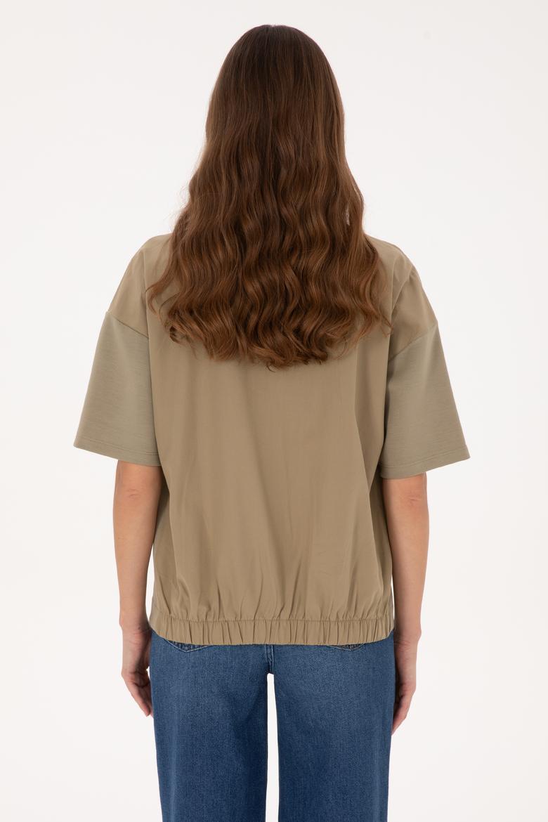 Kadın Açık Haki Tişört - 50309440004