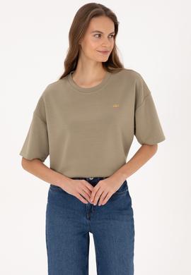 Kadın Açık Haki Tişört - 50309440004