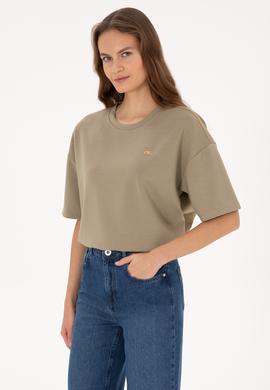 Kadın Açık Haki Tişört - 50309440004