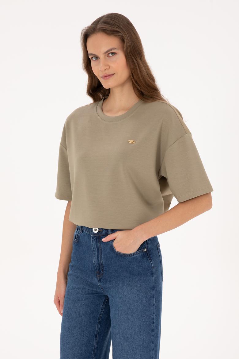 Kadın Açık Haki Tişört - 50309440004