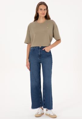 Kadın Açık Haki Tişört - 50309440004