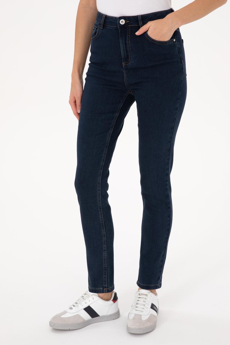 Kadın Koyu Mavi Jean Pantolon - 50315767003