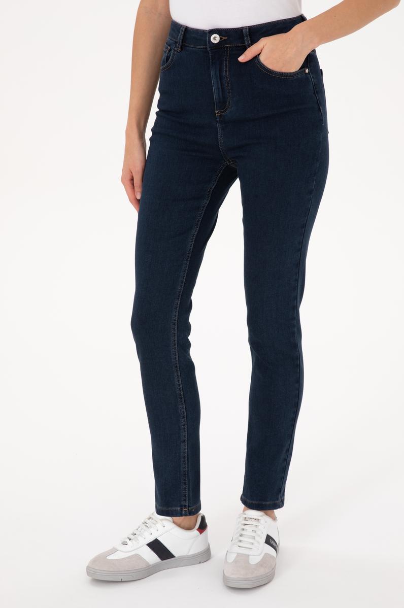 Kadın Koyu Mavi Jean Pantolon