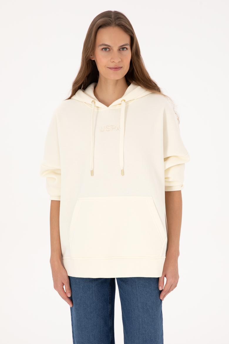 Kadın Krem Kapüşonlu Sweatshirt - 50314938020