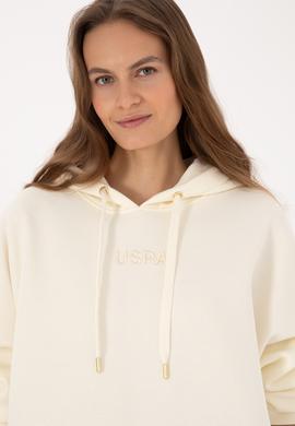 Kadın Krem Kapüşonlu Sweatshirt - 50314938020