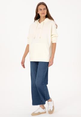 Kadın Krem Kapüşonlu Sweatshirt - 50314938020