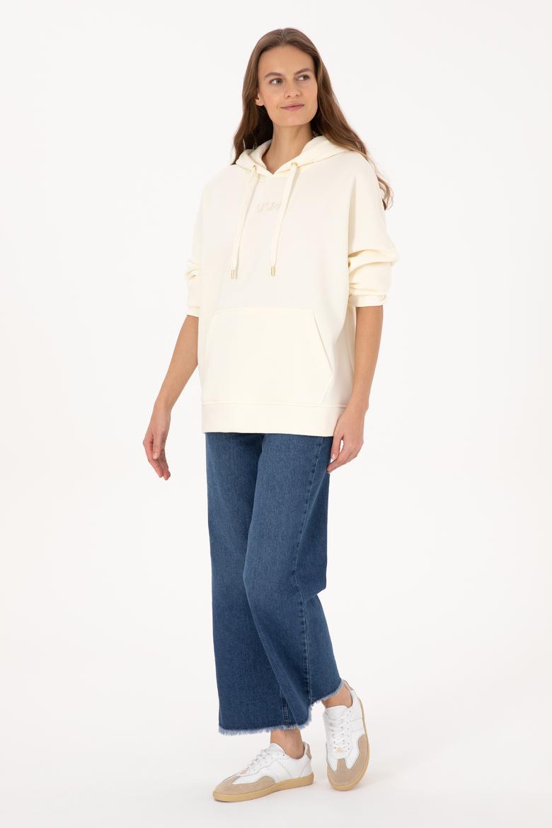 Kadın Krem Kapüşonlu Sweatshirt - 50314938020