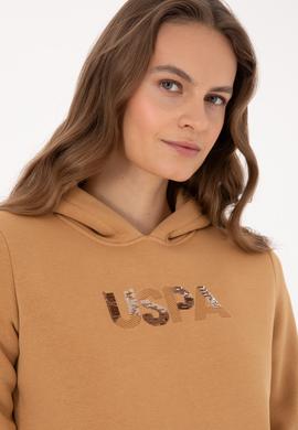 Kadın Camel Kapüşonlu Basic Sweatshirt - 50307711085