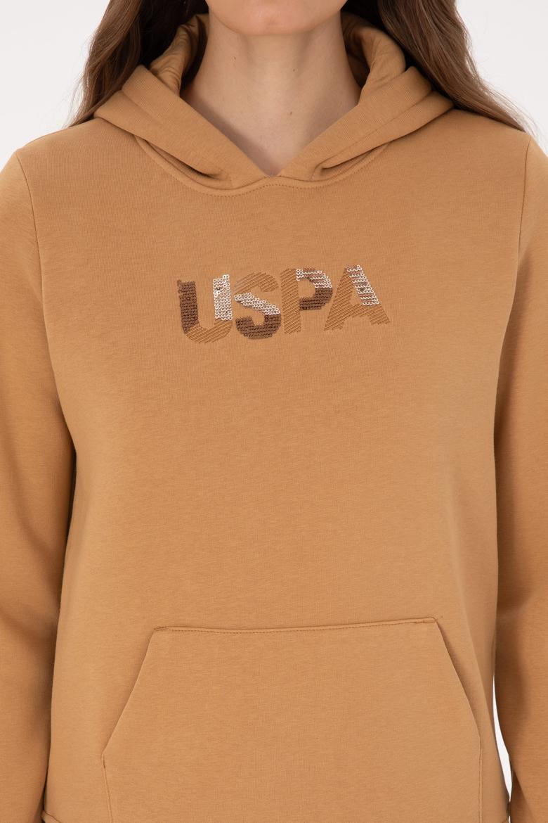 Kadın Camel Kapüşonlu Basic Sweatshirt - 50307711085