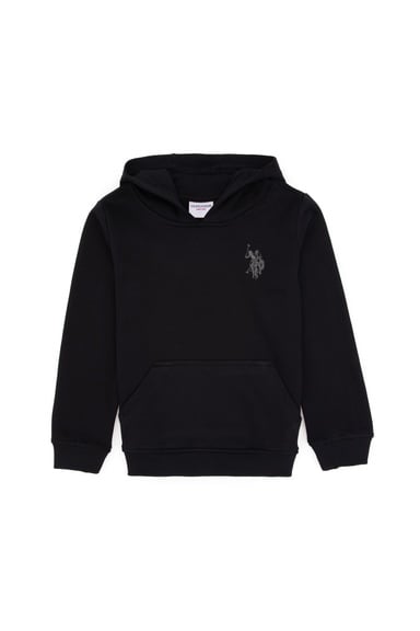 Erkek Çocuk Siyah Kapüşonlu Basic Sweatshirt