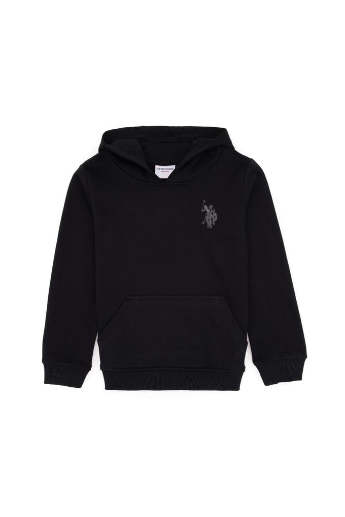Erkek Çocuk Siyah Kapüşonlu Basic Sweatshirt