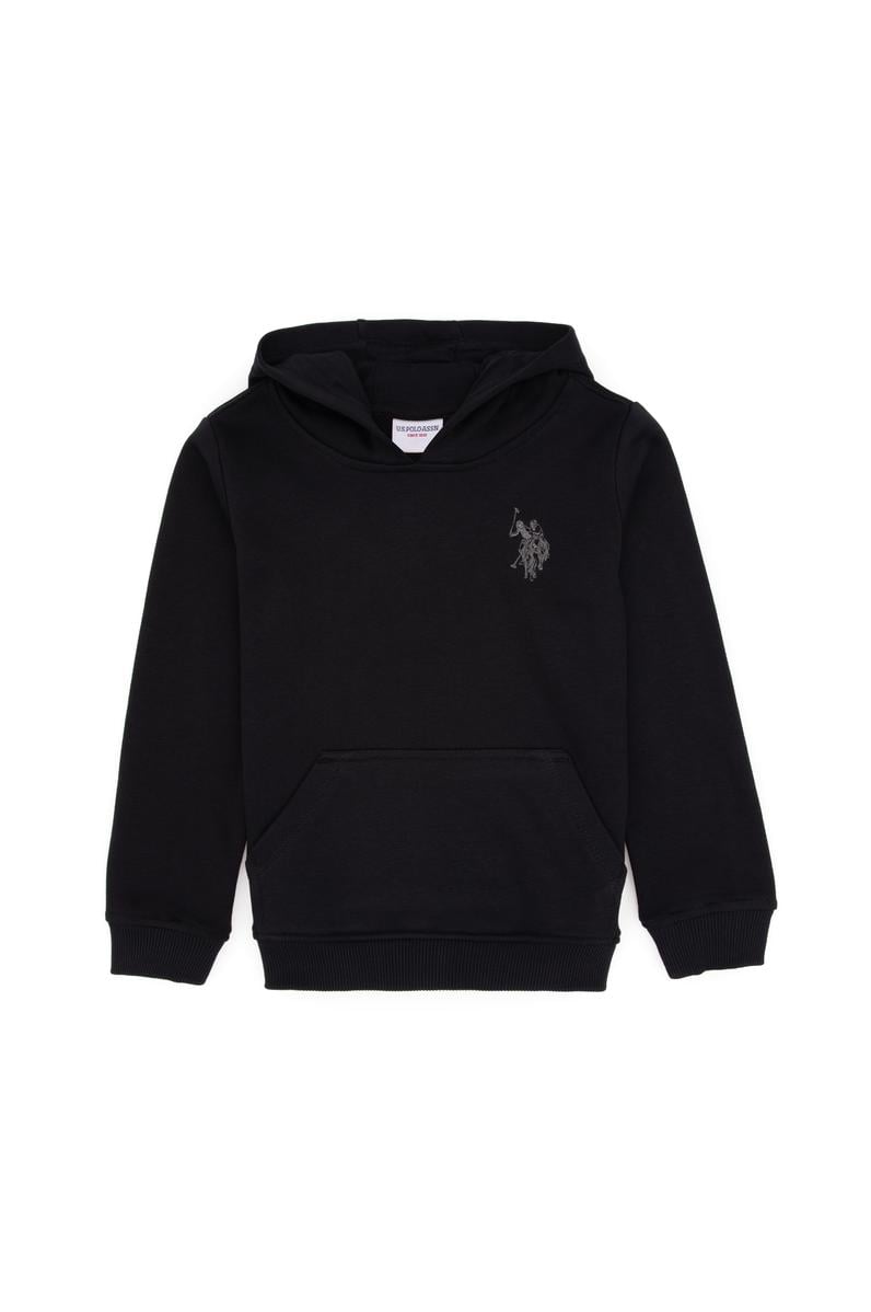 Erkek Çocuk Siyah Kapüşonlu Basic Sweatshirt