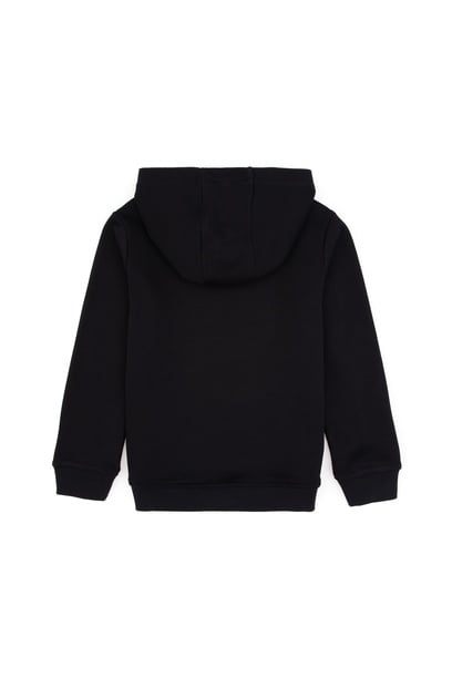 Erkek Çocuk Siyah Kapüşonlu Basic Sweatshirt