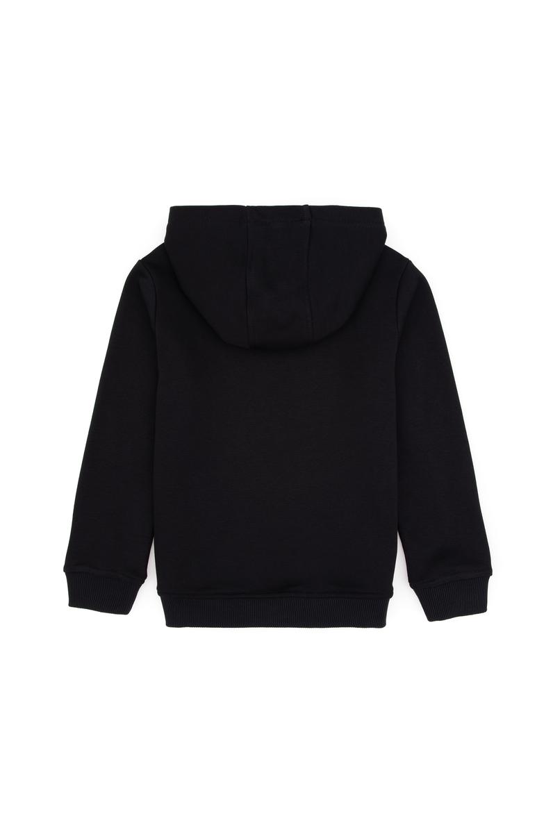 Erkek Çocuk Siyah Kapüşonlu Basic Sweatshirt