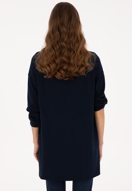 Kadın Lacivert Uzun Bisiklet Yaka Sweatshirt - 50315623005